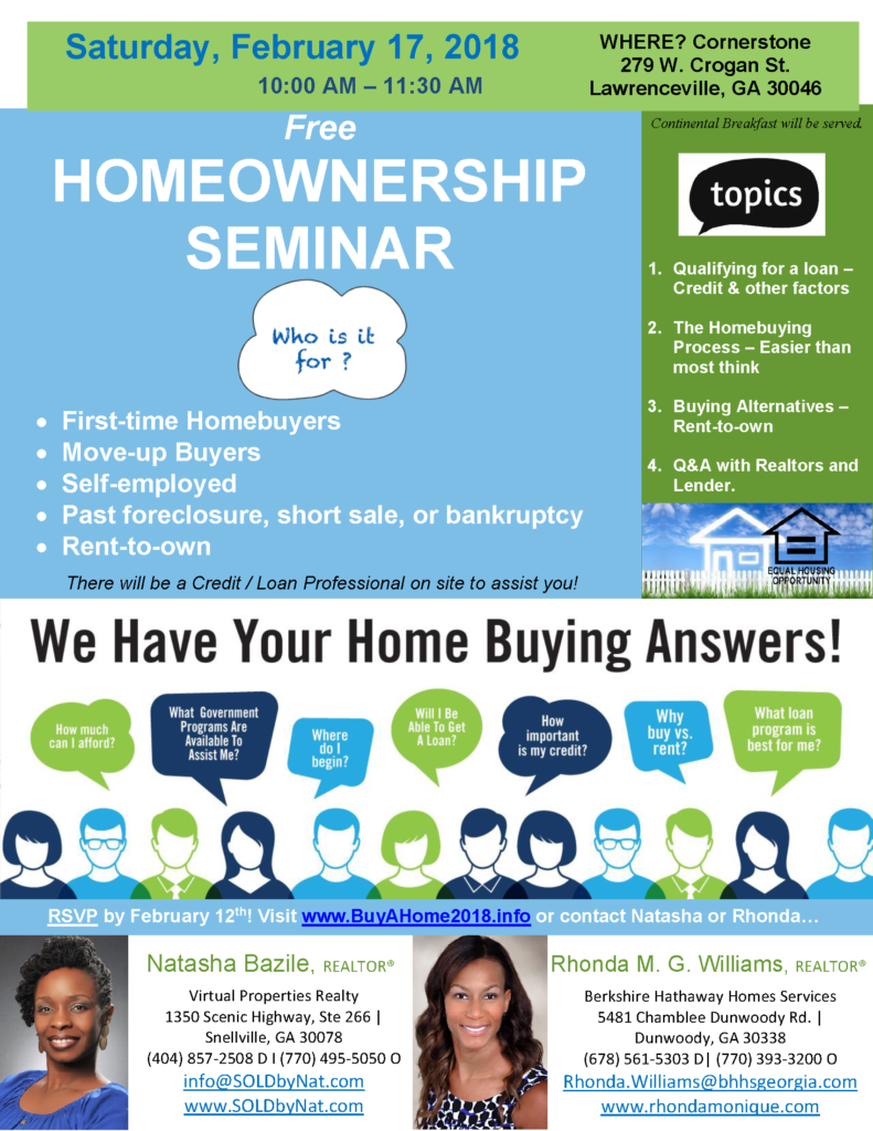 Homeownership Seminar -_Lawrenceville, GA - Natasha Bazile